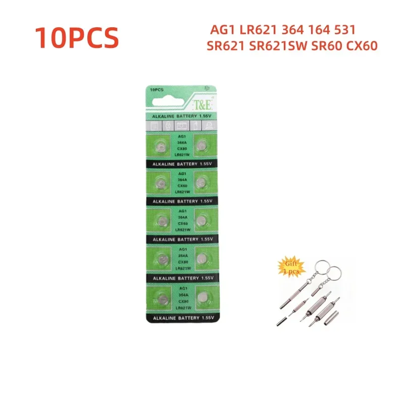 10-100 шт. аккумулятор AG1 LR621 364 164 531 SR621 SR621SW SR60 CX60 1,5 В, аккумуляторы-монеты для часов, игрушек, пультов дистанционного управления (art.: 3920ca90833a5) - 3920ca90833a5