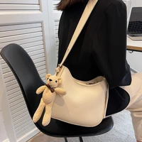 new fashion womens bag 2022 trend female literary single shoulder bag minority design simple cross body bag with pendant