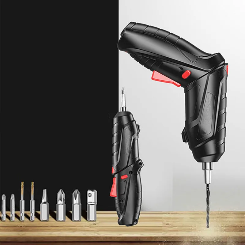 Rechargeable Mini Electric Screwdriver 90°-180°Rotating Handle LED Wireless Screwdriver Drill Electric Screw Driver Power Tool