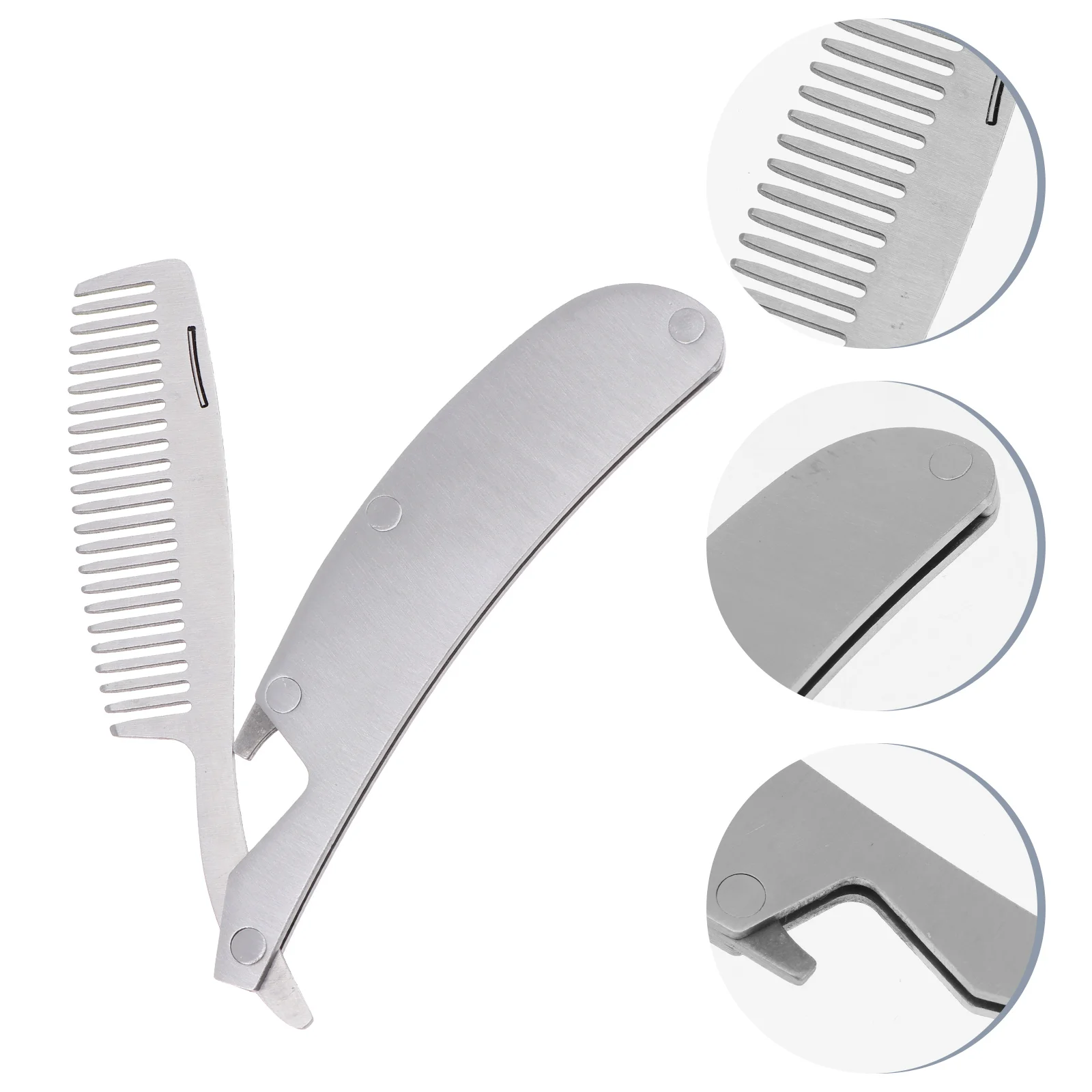 

1pc Stainless Steel Folding Comb Beard Comb Hairstyling Tool Mini Portable Comb