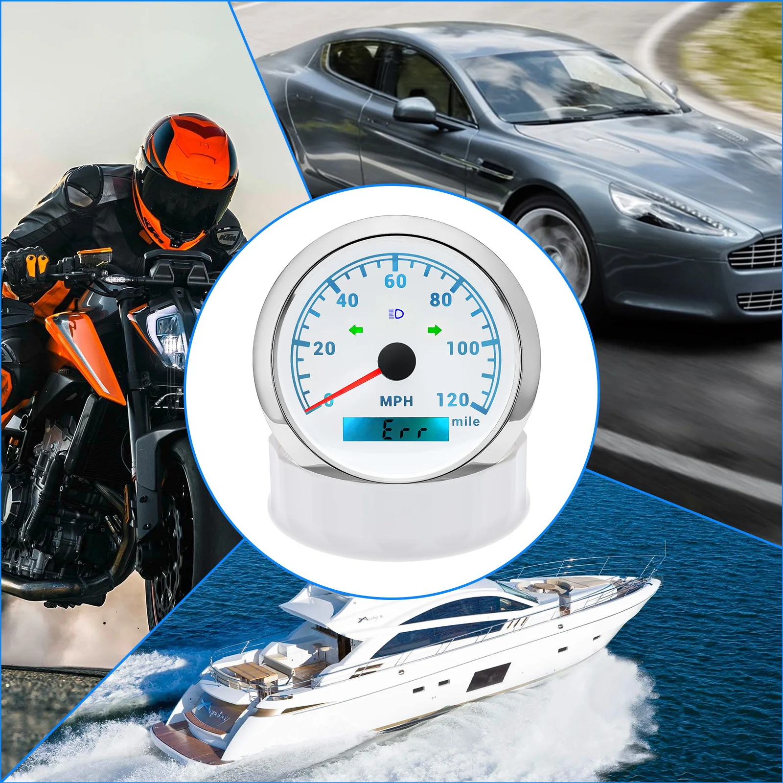 

85mm GPS Speedometer Waterproof Anti-fogging LCD Display Speed Gauge Less Power Consumption Longer Life Car Boat Speedometer
