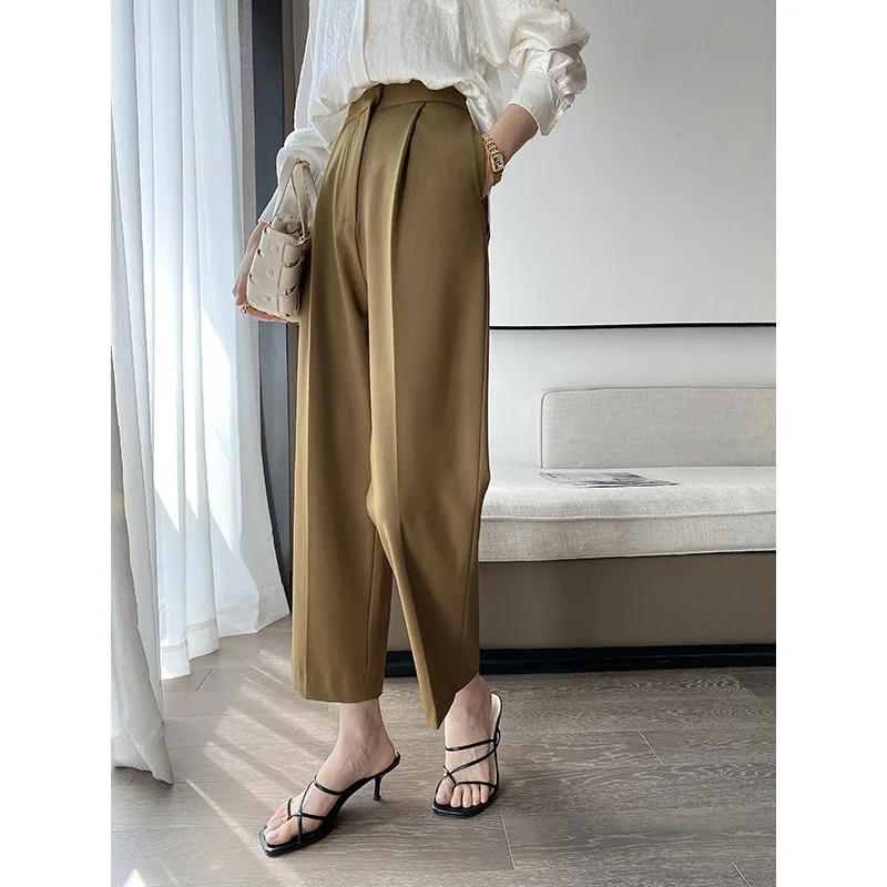 2023 Autumn New Straight Loose Pants Formal Career Trousers Suit Trousers Female