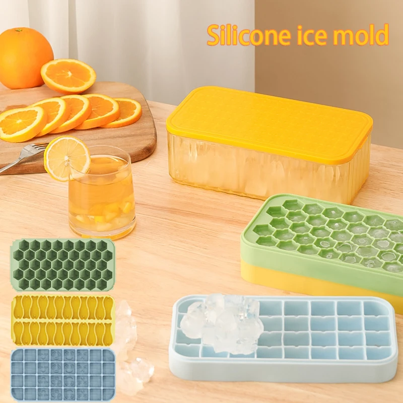 

Grid Creative Ice Cube Mould ReusableIce Silicone Ice Cream Mold With Removable Lids Food Grade Ice Maker Summer Gadgets
