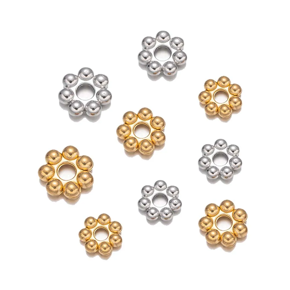 

20 шт., металлические бусины из нержавеющей стали