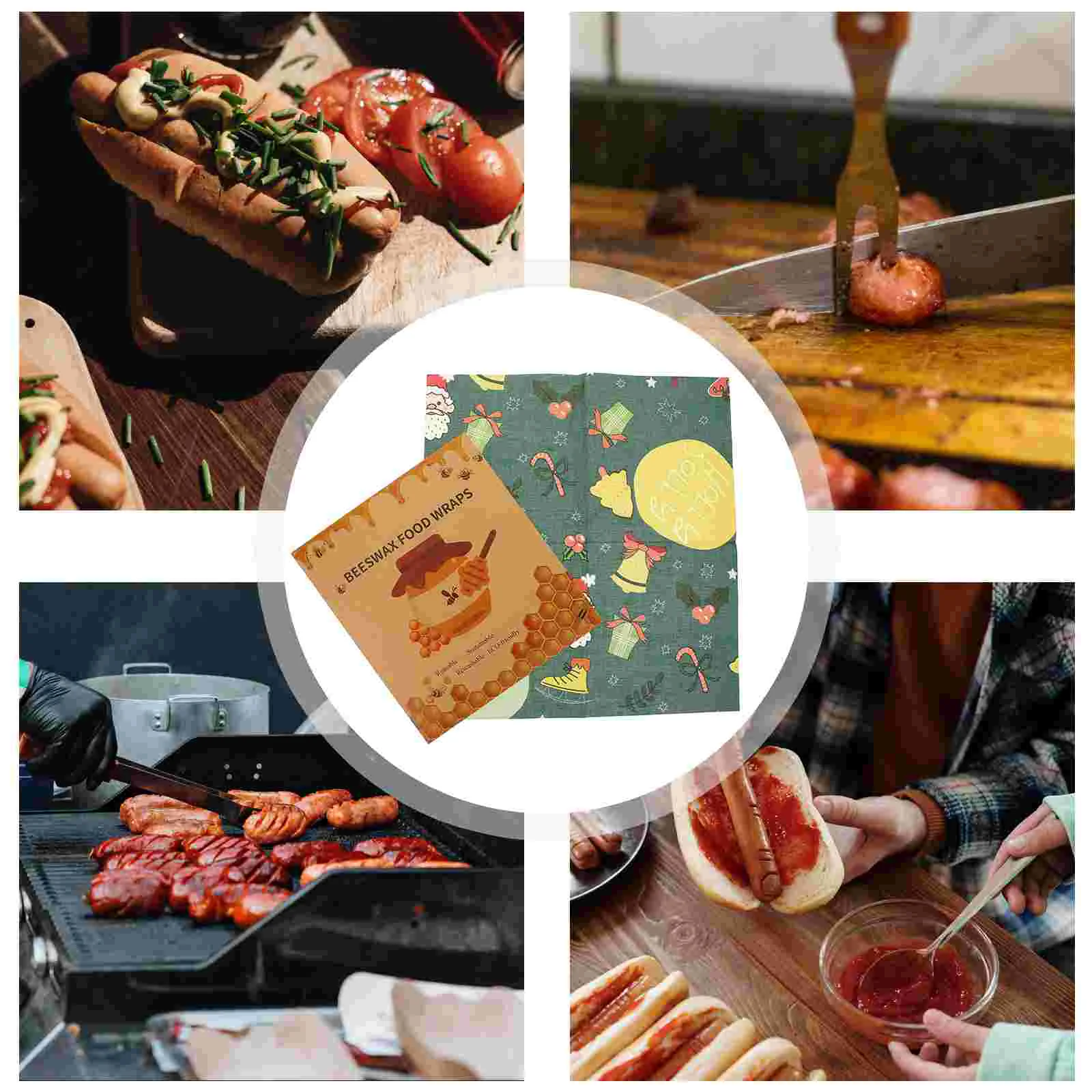 3 шт. ткань из пчелиного воска кухонная упаковка сумка для еды хлеба ланч-бокс