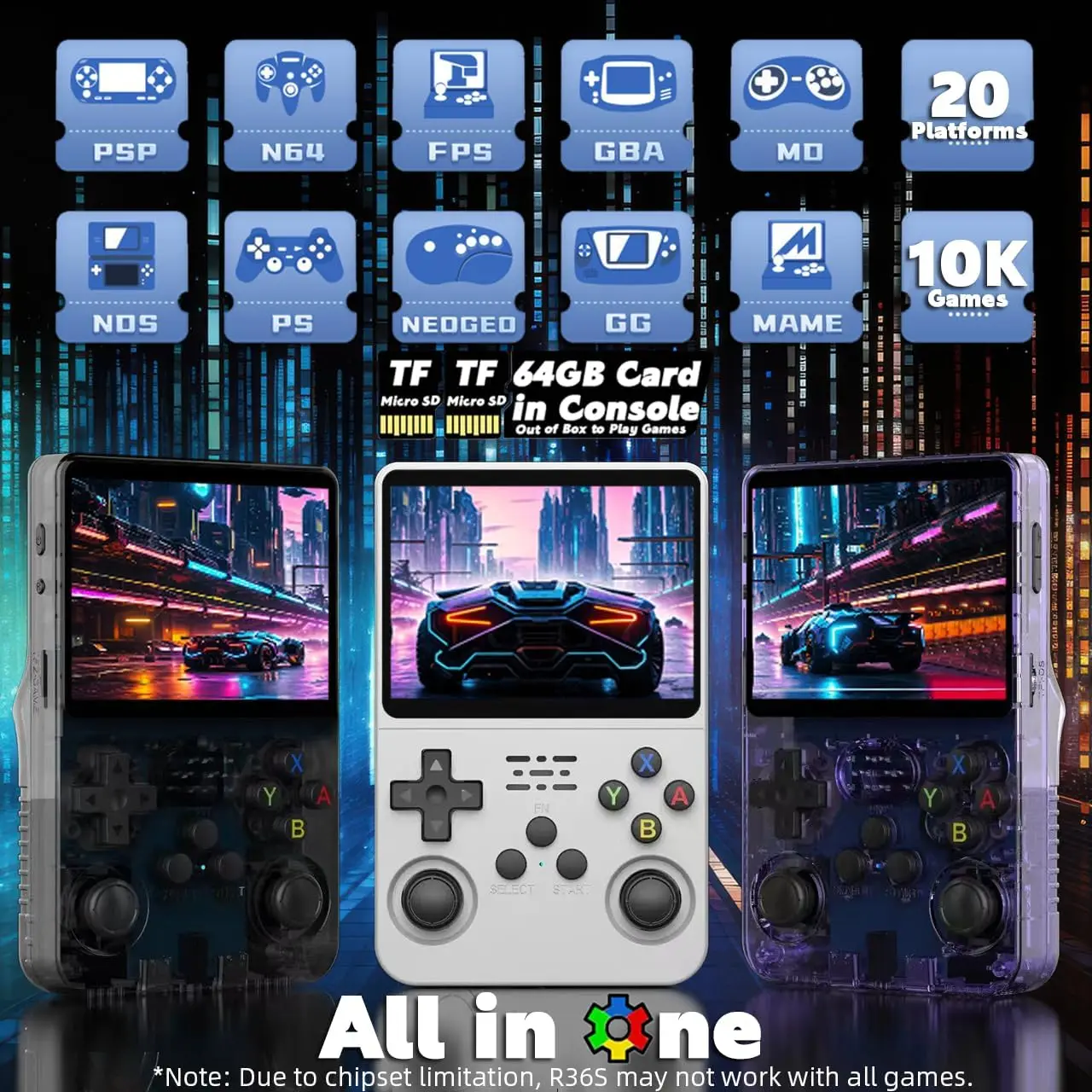R36S Game Consola ArkOS 2.0 System Ретро Портативный портативный игровой плеер 3 5-дюймовый экран