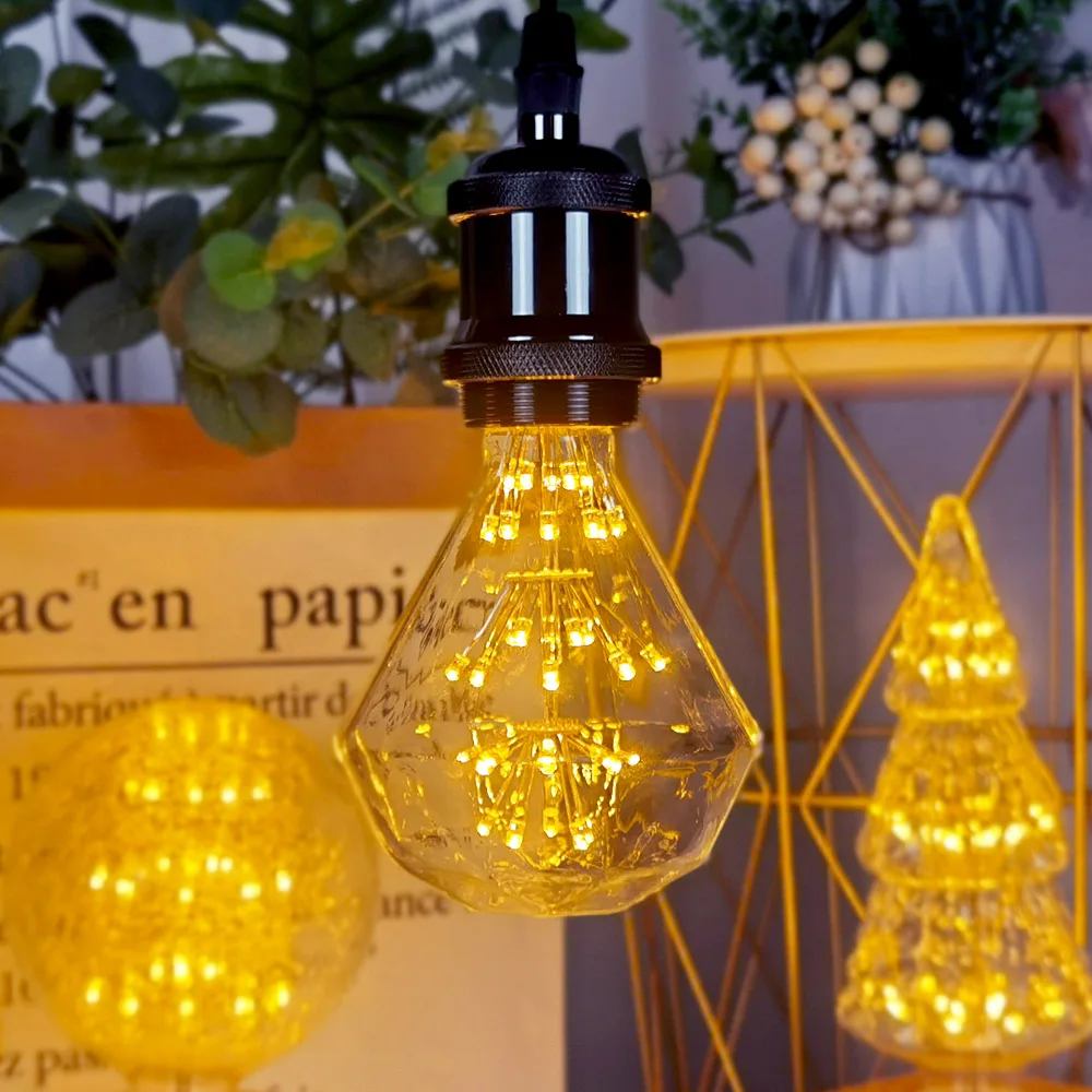TIANFAN Gypsophila светодиодный ная лампа Эдисона E27 AC85-265V Ретро Фейерверк декоративная A60