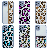 leopard cheetah skin print phone case for iphone 13 12 11 pro max mini xs 8 7 plus x se 2020 matte transparent light gray cover