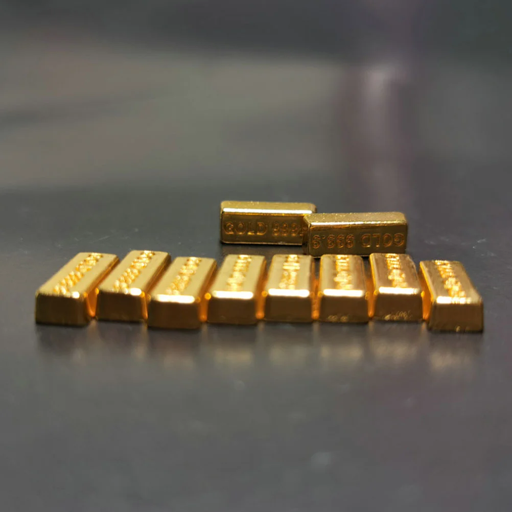 

20 Pcs Mini Gold Brick Bar Props Simulation Bricks Decorations Small House Model Alloy Supplies Pirate