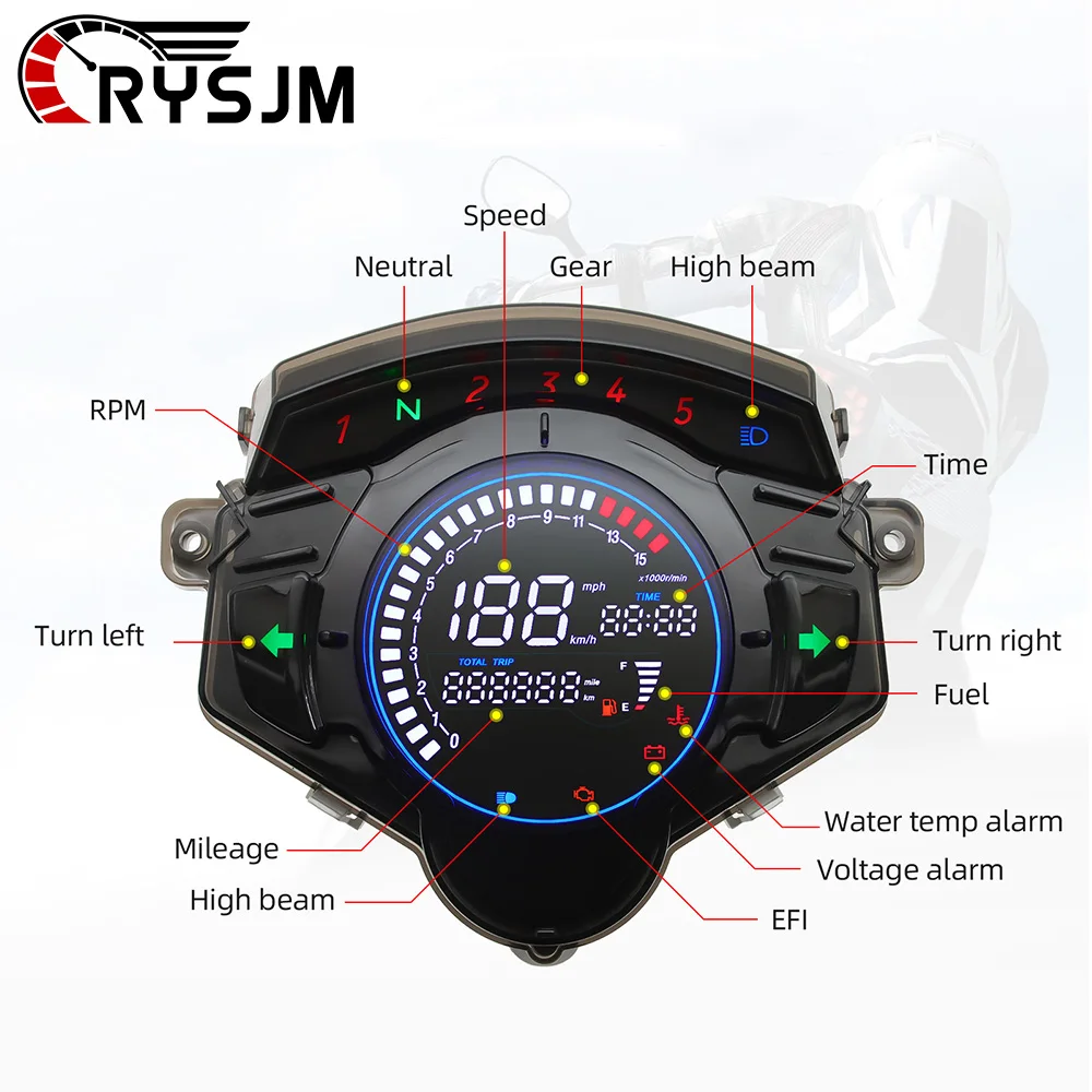 Для Yamaha LC135 V2 V3 V4 V5 V6 V7 светодиодный мотоциклетный спидометр электронный одометр