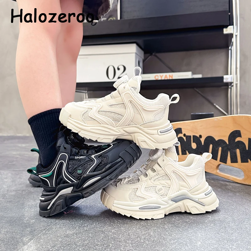 

Детские кроссовки с блестками, брендовые массивные, Повседневная сетчатая обувь для мальчиков и девочек, на осень