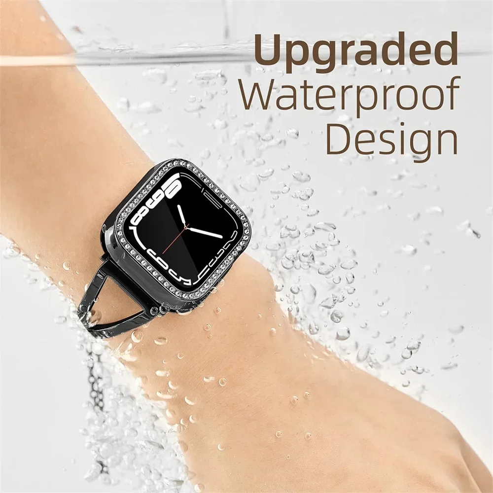 Чехол для Apple Watch чехол 10 42 мм 46 Bling чехол-бампер с алмазами + защита экрана Iwatch Series