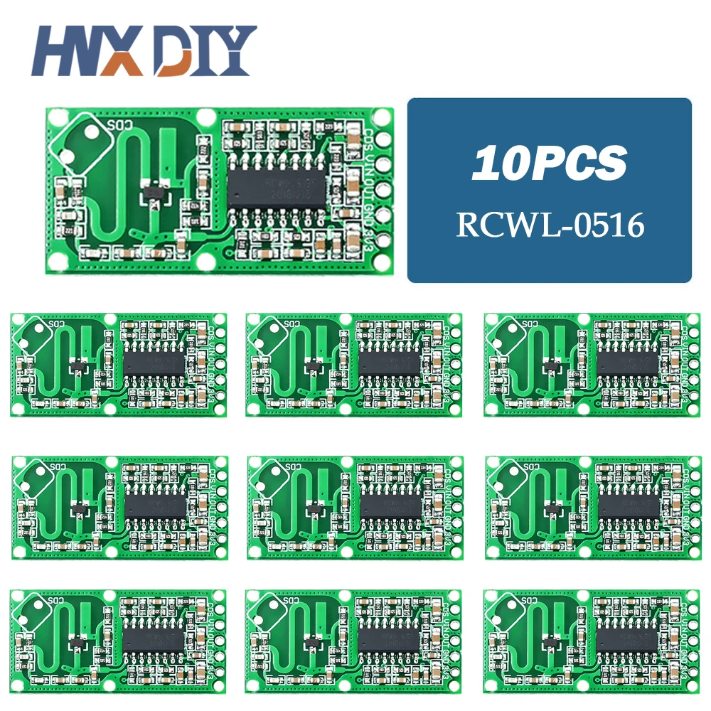 

10pcs RCWL-0516 Micro Wave Radar Sensor Switch Board RCWL 0516 Microwave Human Body Induction Intelligent Module Output 3.3V