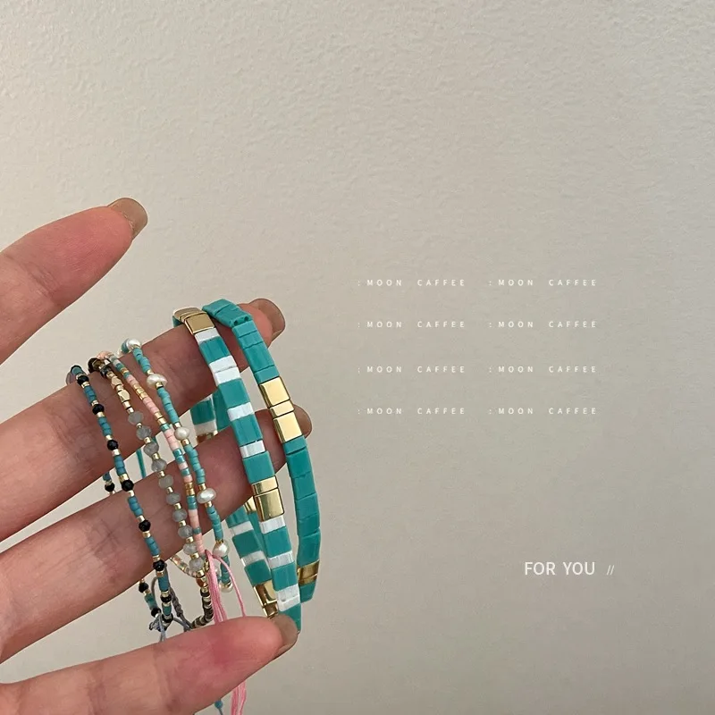

Fashion Colorful Handmade Beaded Drawstring Blue Bracelet Personality Ethnic Vintage Romance Trending Bracelet For Women