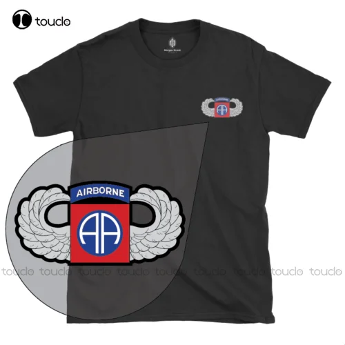 

82Nd Airborne Parachutist Logo Patch T-Shirt Army 100% Ring Spun Cotton Unisex Women Men Tee Shirt
