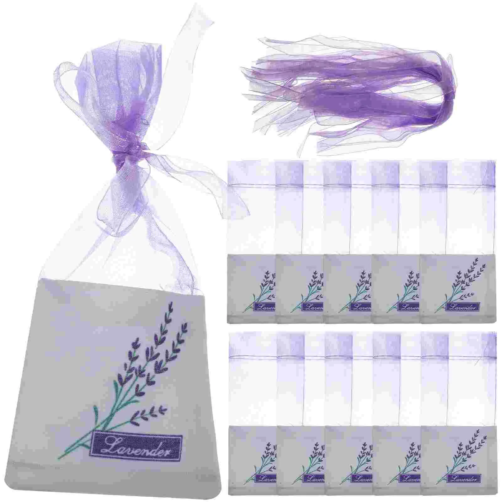 

30Pcs Empty Sachets Bag Flower Printing Fragrance Lavender Sachet Bag Drawstring Gauze Cotton- ramie Sacks for Clothes