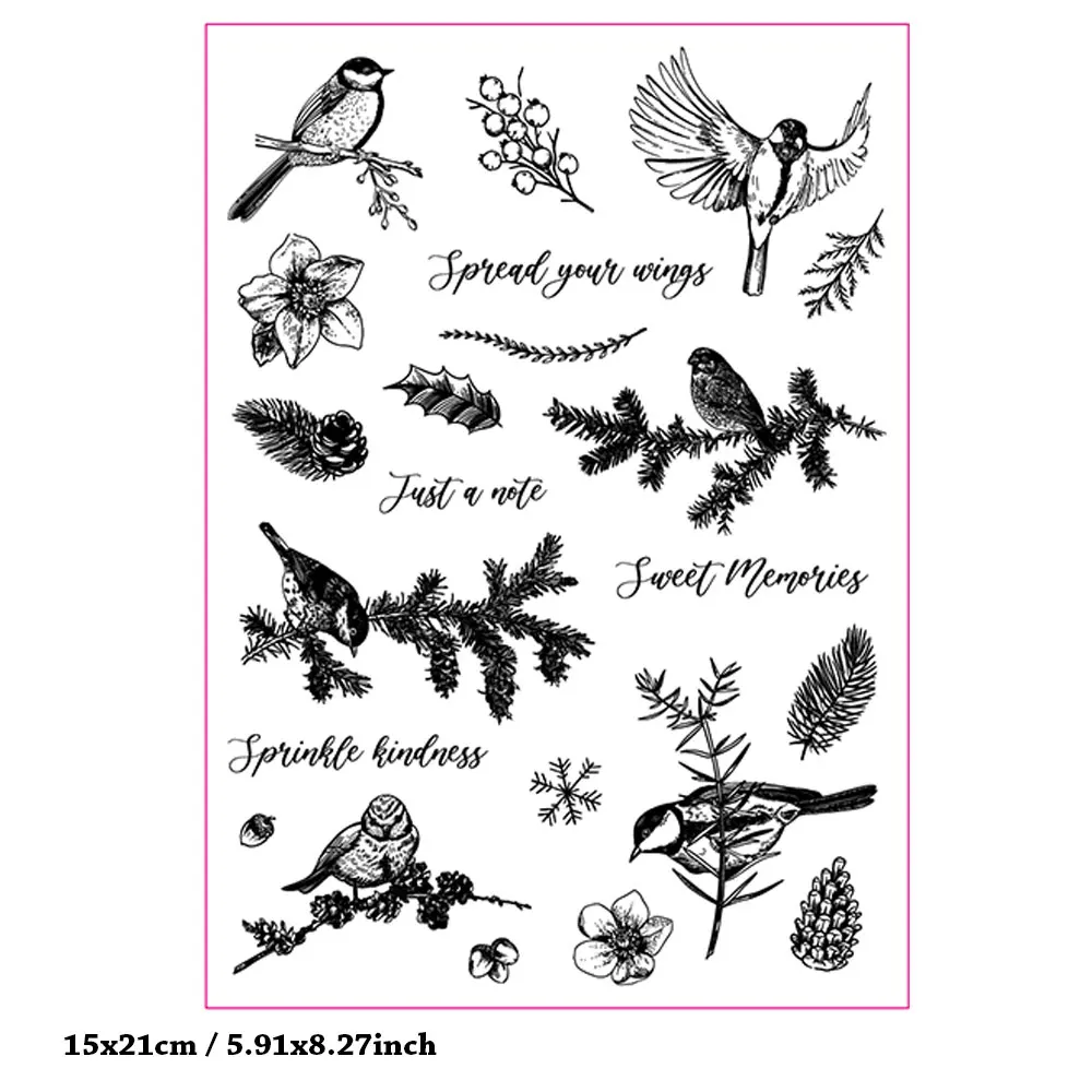 

Bird Plants Clear Stamps Seal for DIY Scrapbooking Card Transparent Stamps Making Photo Album Crafts Decoration New Stamps