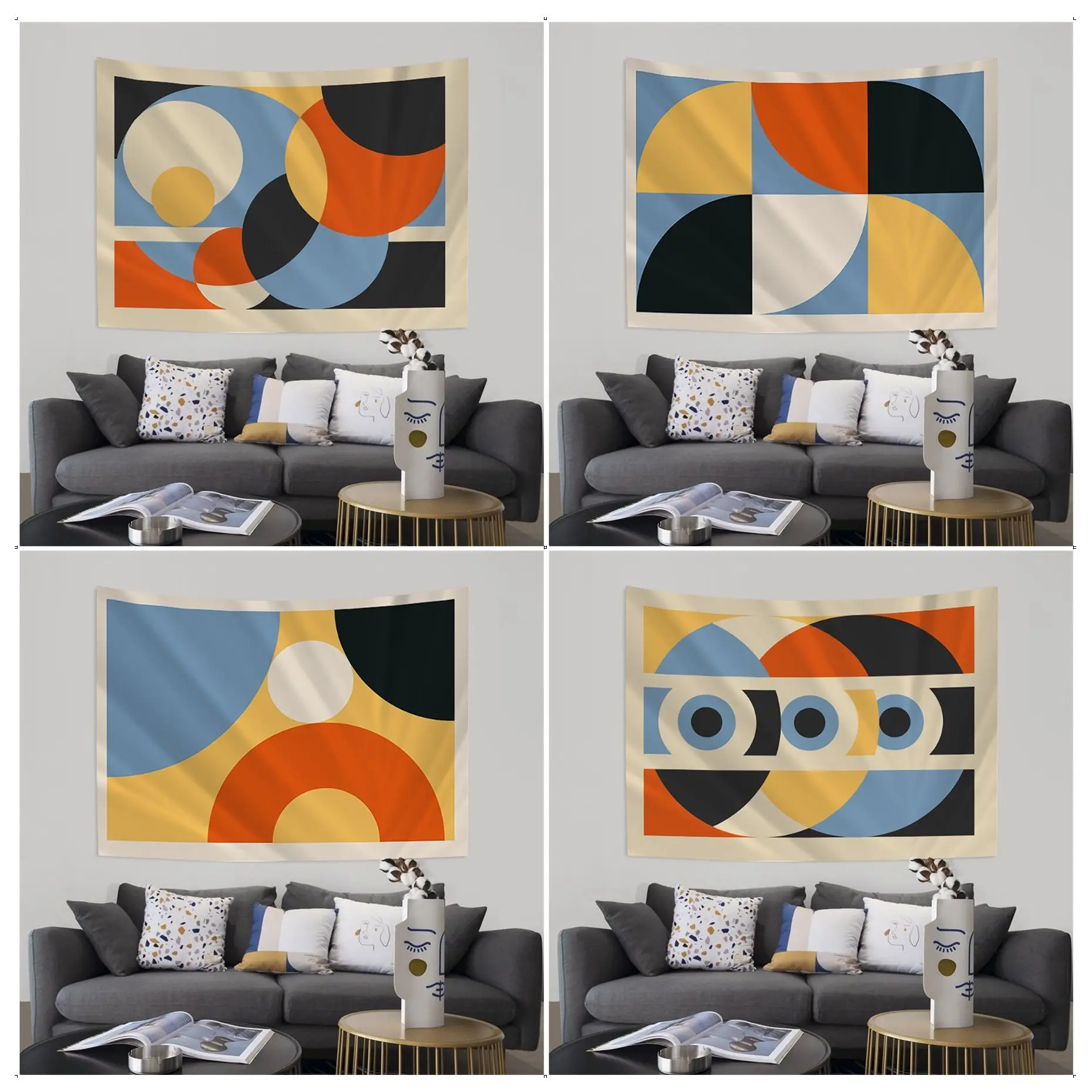 

Modern Minimalist Abstract Printed Large Wall Tapestry Indian Buddha Wall Decoration Witchcraft Bohemian Wall Hanging Sheets