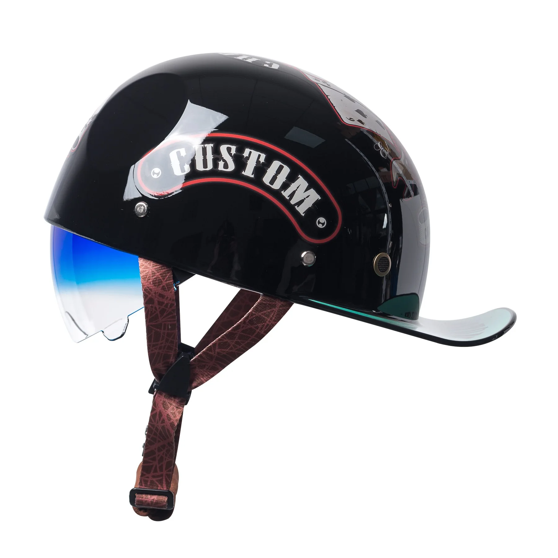 

Retro Cyclist's Motorcycle Helmet Small Helmet Harley Helmet Half Helmet Four Season Electric Car Ladle Shaped Helmet
