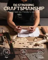 Деревянный конструктор aк-47 на 315 деталей, собирается своими руками, стреляет резинками#2