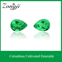 preferential wholesale 7x10mm gemstones colombian cultivated recycled pear shaped emerald loose stone crafts womens jewelry