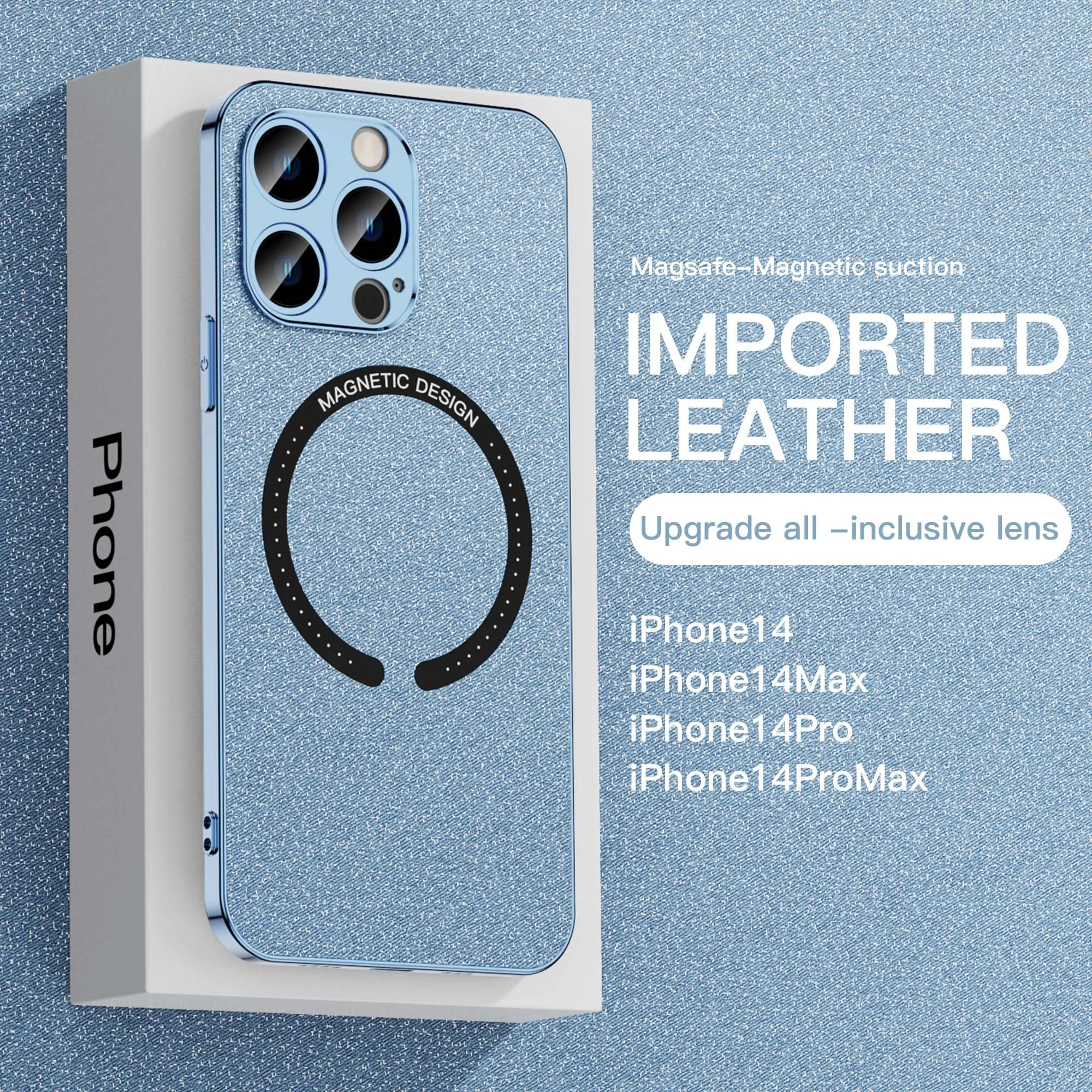 

Магнитный мягкий кожаный чехол для iPhone 14 Pro Max 11 12 13 Pro Max