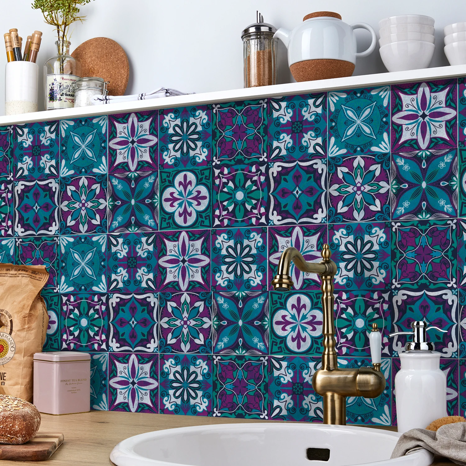 24 шт. наклейки на стену в европейском стиле ретро художественная плитка с