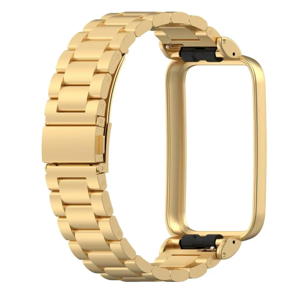 

2023 Metal Strap For Xiaomi Mi Band 7 Pro Three-bead Steel Watchband