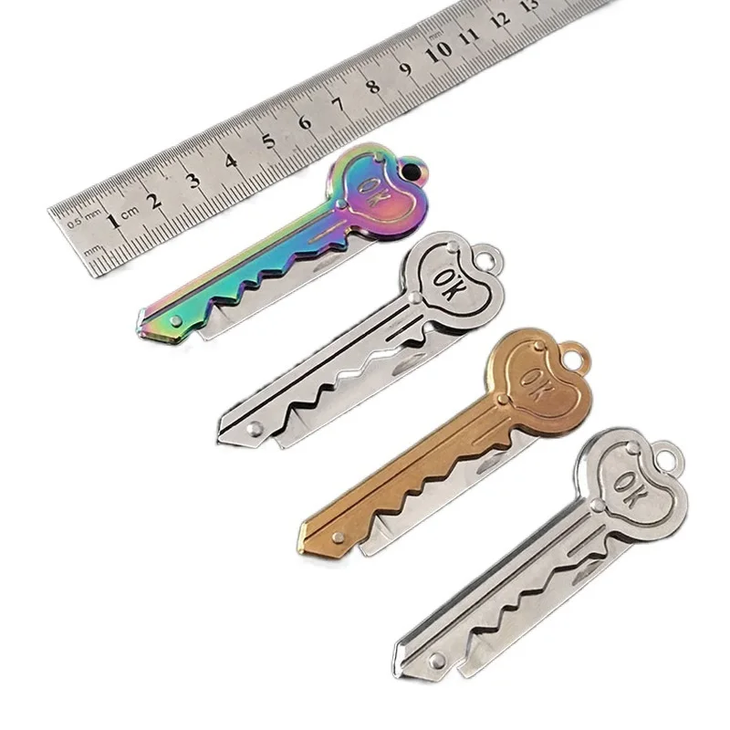 

Mini Keyring Fold Blade Survive Outdoor Kit Gadget Knife Letter Pocket Keychain Box Open Opener Camp Package Tool Multi Key Ring