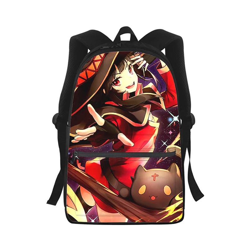 Konosuba Megumin cute Anime Men Women Backpack 3D Print Fashion Student School Bag Laptop Backpack Kids Travel Shoulder Bag