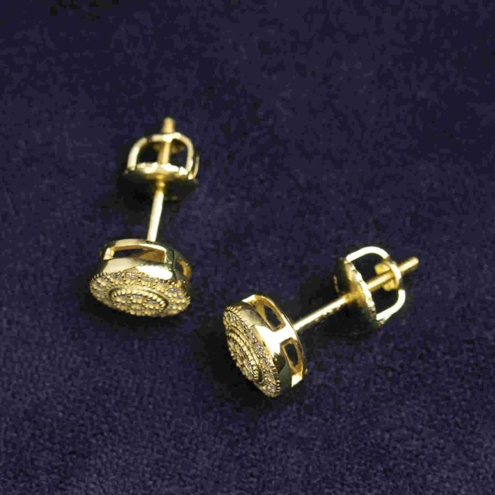 Round Moissanite Diamond Earrings For Women Ear Studs Men High-End Jewelry Pass Tester Free Shipping