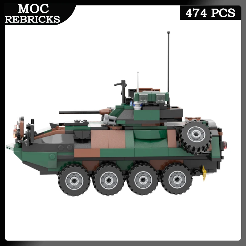 WW2 Военная война серии США LAV-25 Легкая бронеавтомобиль MOC Мини-строительные блоки