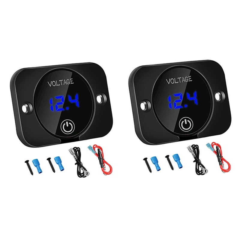 

Датчик напряжения с контактным выключателем, водонепроницаемый Вольтметр для лодок, грузовиков, квадроциклов, 2 шт., 12 В постоянного тока, 24 В