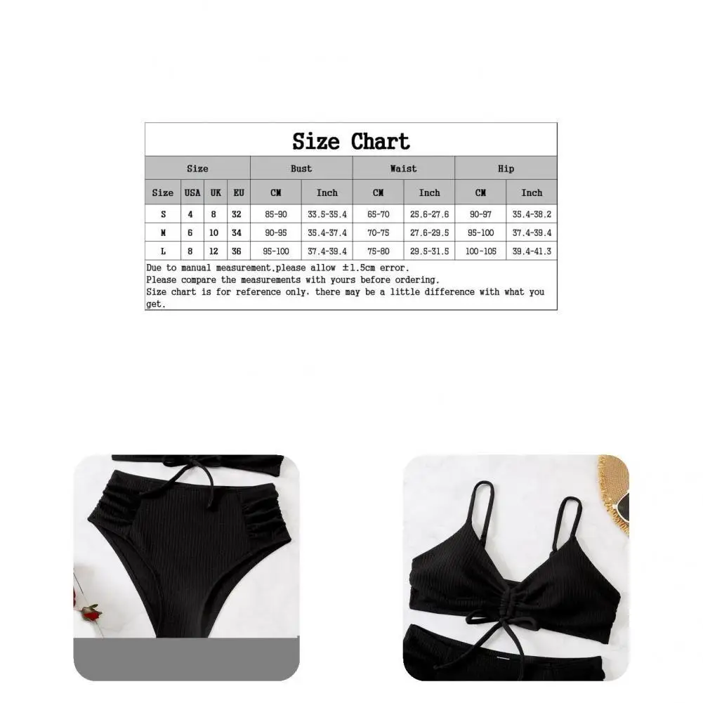 

2 шт./комплект, женский эластичный купальник со средней талией