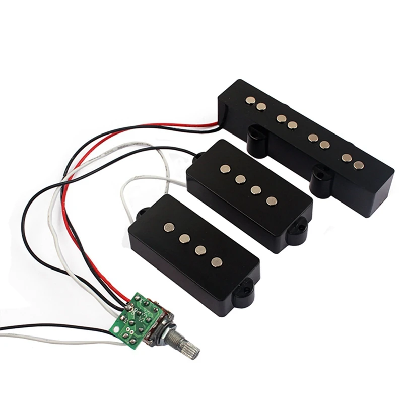 

New 2X 3 Band Equalizer EQ Preamp Circuit Bass Guitar Tone Control Wiring Harness And JP Pickup Set For Active Bass Pickup