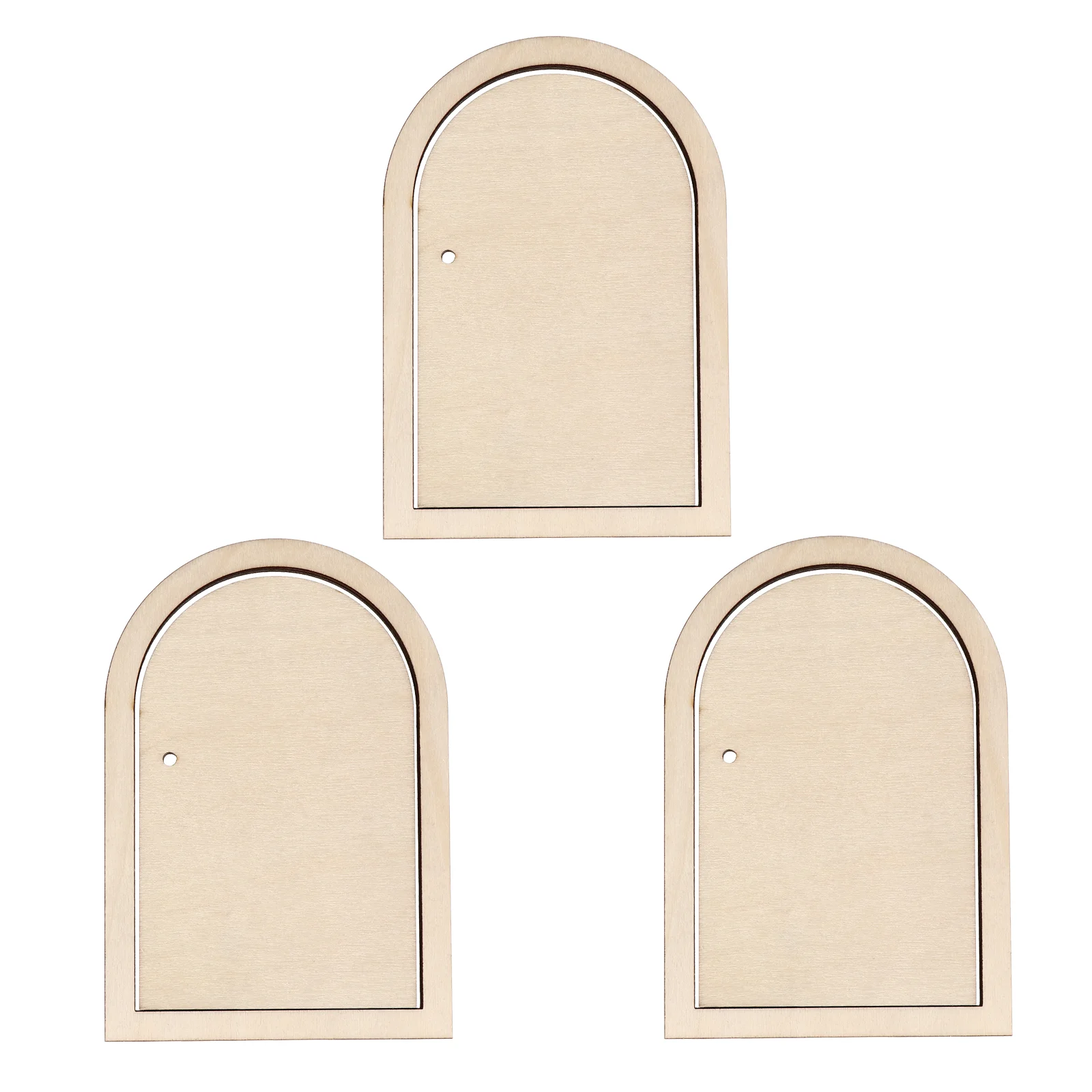 

3 Sets Hand-painted Graffiti Decoration DIY Door Shaped Puzzle Wooden Chips