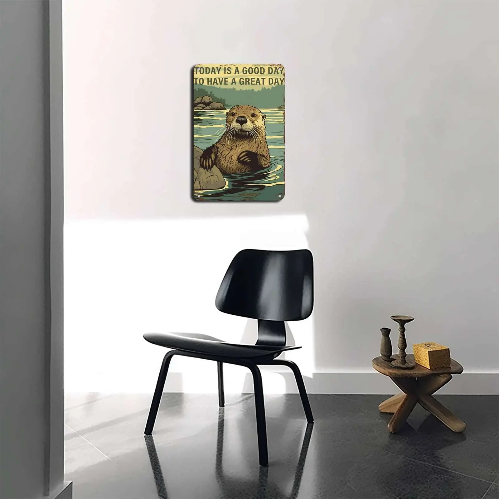 FLFGIDD алюминиевые оловянные знаки выдра сегодня хорошего дня винтажный настенный