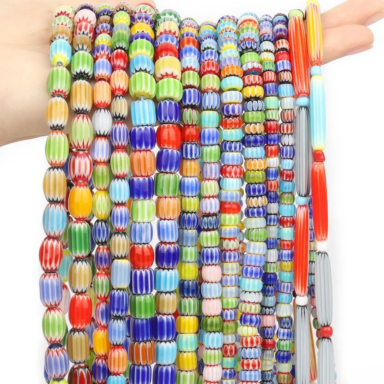 1 шт. мульти-стиль Millefiori муранские бусины лэмпворк красочные в форме барабана для