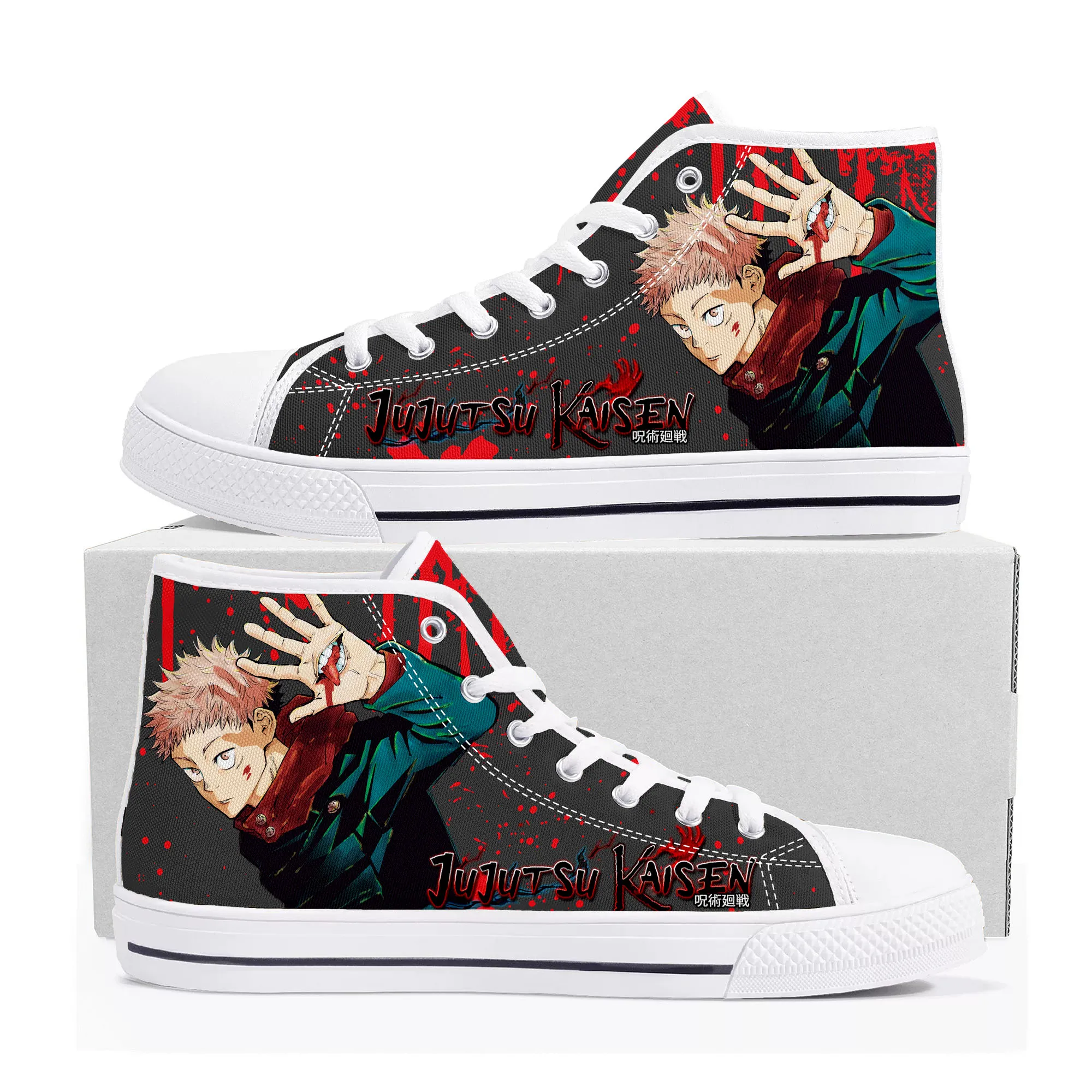 

Jujutsu Kaisen Itadori Yuji Sukuna High Top Sneakers High Quality Mens Womens Teenager Canvas Sneaker Casual Couple Shoes Shoe