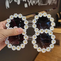 2022 daisy kids sunglasses oval flower fashion children sunglasses girls baby shades glasses uv400 outdoor protection eyewear