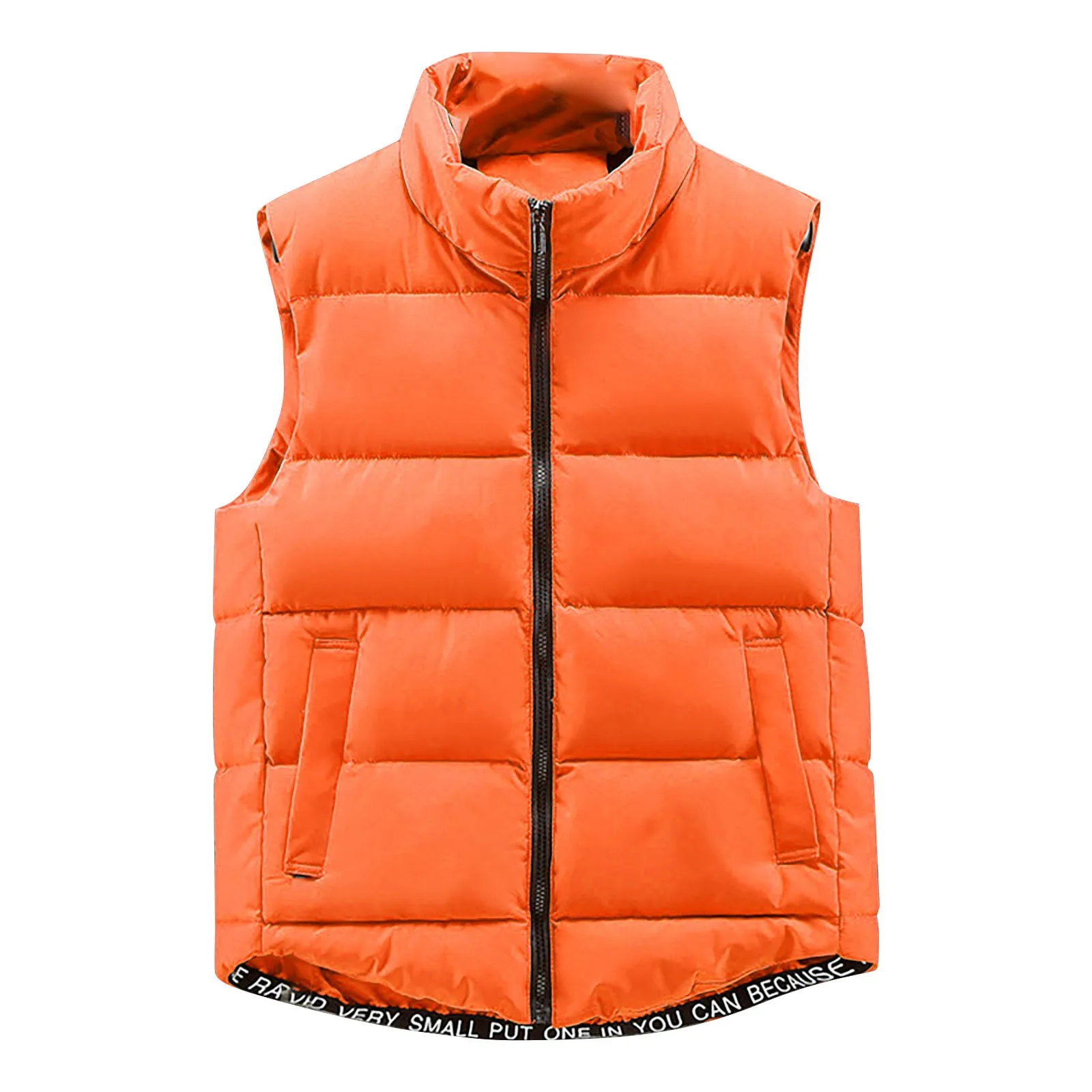 Women's Winter Warm Down Vest Coat Thick Padded Sleevele Outerwear Casual Vest Parka With Hood Zipper Solid Jacket Down Coat