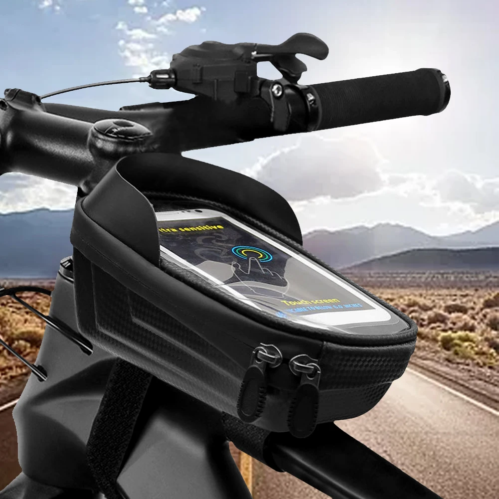 

Водонепроницаемая велосипедная сумка, велосипедный передний держатель сотового телефона с сенсорным экраном, верхняя трубка, велосипедны...