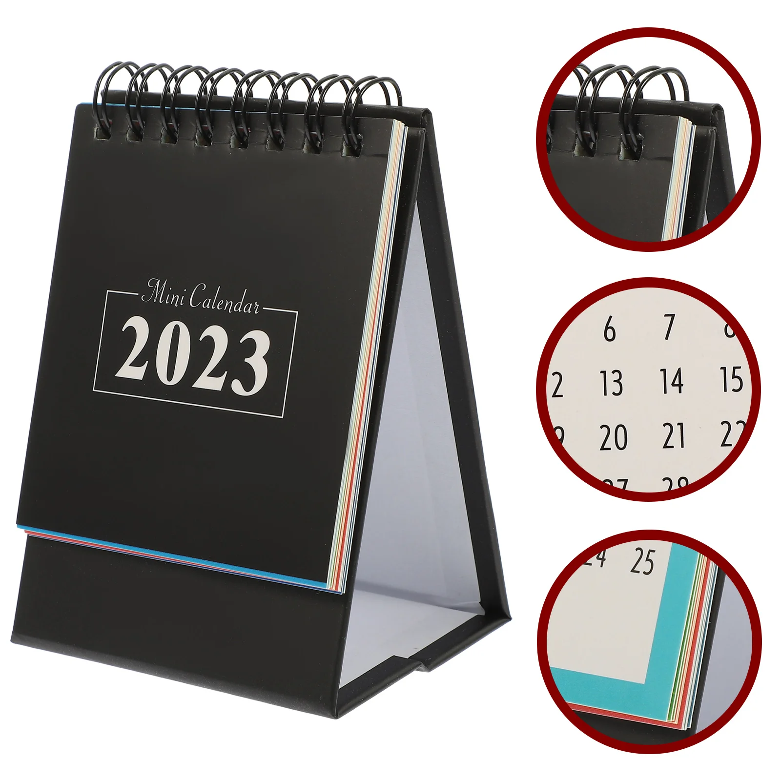 

Calendar Standing Mini Spiral Year Desk Tabletop Schedule Agenda Planner Tent 2023 English Modern New Desktop Flipping Paper