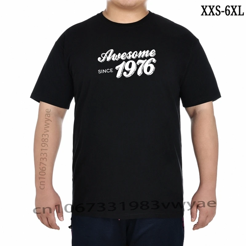 

Потрясающая с 1976 года рубашка, подарок на день рождения, хлопковые топы, рубашка в стиле Харадзюку, футболки большого размера с принтом в сти...