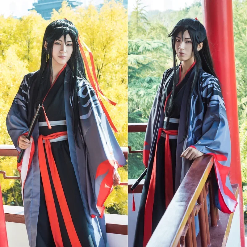 Фото Мужской костюм The Untamed Hanfu Magic Road, одежда для малышей Wei Wuxian Patriarch, аниме-фильмы, костюм для косплея, комплект U №1