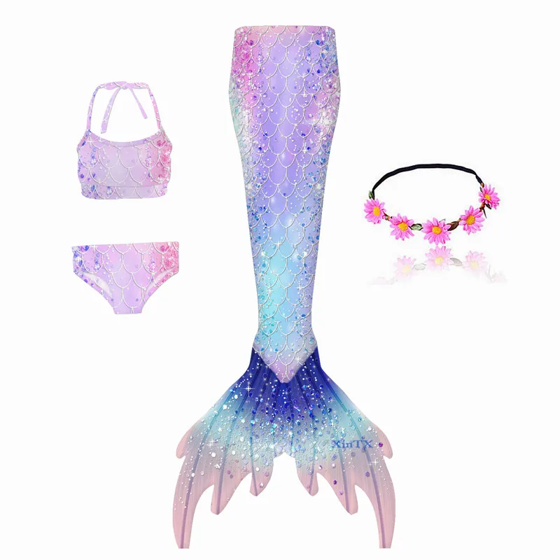 

4 шт., детский купальник с хвостом русалки