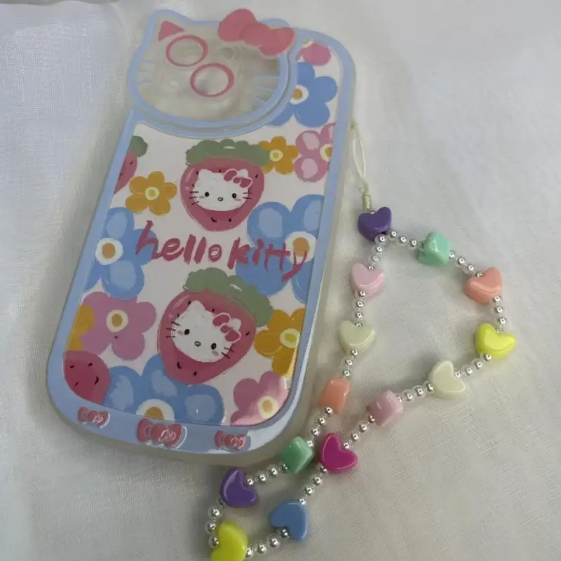 

Милый плюшевый мультяшный браслет Hellokittys Sanrio с милой картиной маслом клубника любовь чехол для Iphone Аниме Фигурки Игрушки для девочек подарок