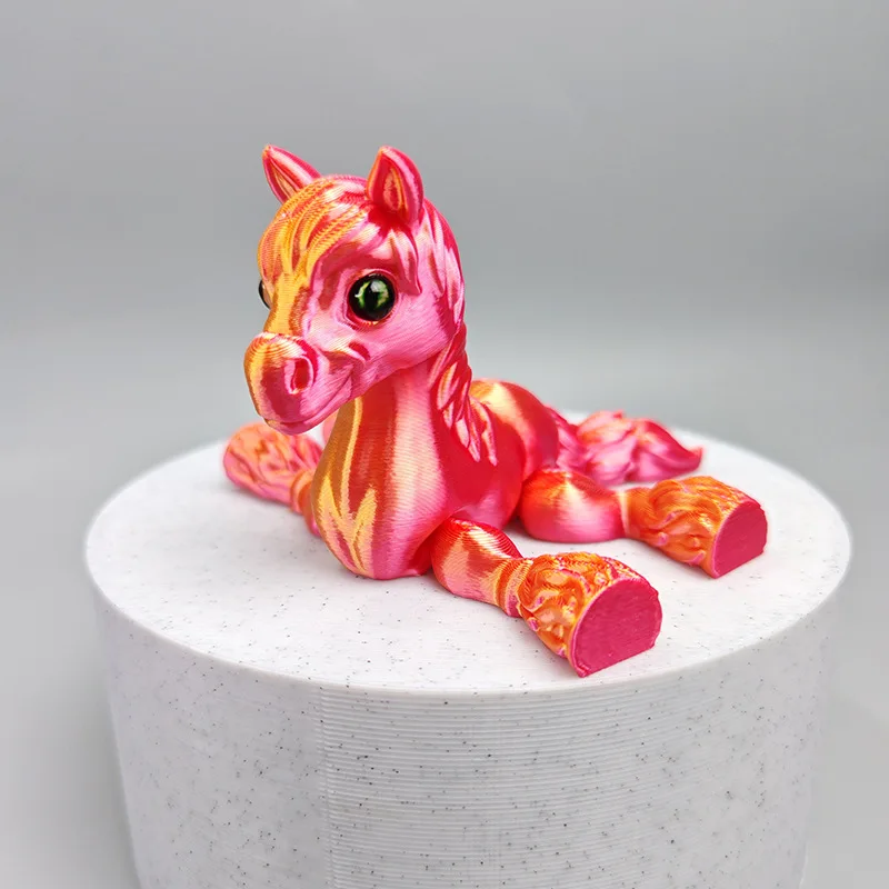

New Multi-joint Movable 3D Printed Horse Animals Mini Cute Relief Sensory Toy Funny Home Accessories Kids Gift Desktop Ornament