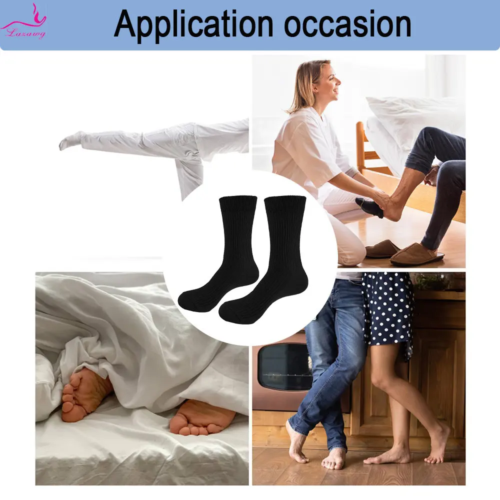 LAZAWG Men's Cotton Socks Casual Business Socks 5 Pairs Male Crew Ankle Sock Solid Color Breathable Sweat-absorbing Dailywear