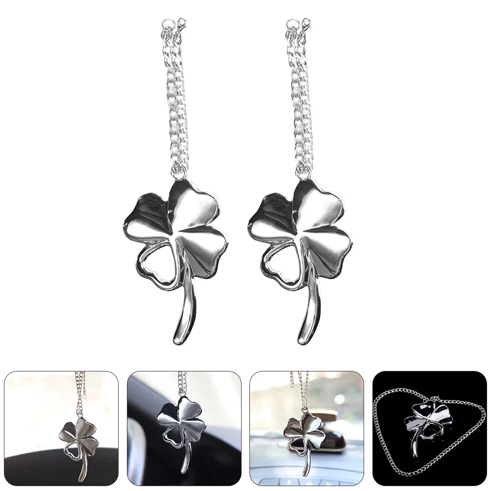 

2pcs Creative Car Hanging Decoration Chic Car Interior Four Leaf Pendent